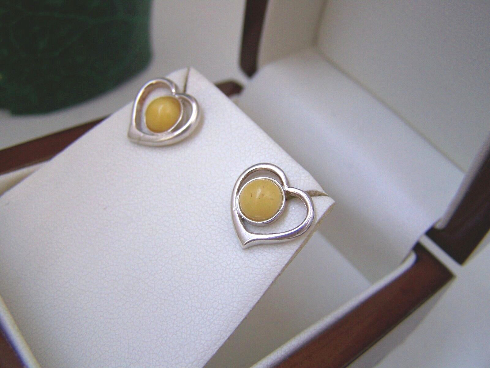 SOLID STERLING SILVER OPEN HEART BUTTERSCOTCH EGG… - image 3