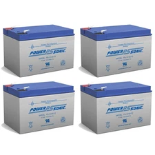 Power-Sonic 4 Pack - 12 Volt 12ah Ebike Electric Scooter Battery E-Bike Boreem