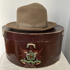 Vtg Adam Royal Mens Bowler Hat Brown Felt Leather 6 7/8  from Knox Hats New York