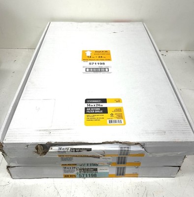 LOT OF 3 Everbilt 14 in. x 24 in. Steel Return Air Filter Grille in White