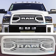 For 2010-2018 Dodge Ram 2500 3500 Grill Big Horn Front Grille Wletter White For 2010-2018 Dodge Ram 2500 3500 Grill Big Horn Front Grille Wletter White