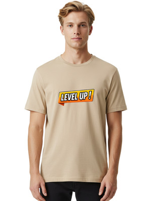 Level-Up-12 Mens Graphic Tee, 100% Cotton, Casual Summer Wear