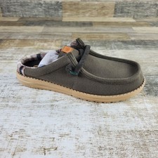 Hey Dude Wally Cozy Plaid Mens Casual Shoes Sz 9 Major Brown Multi Slip On