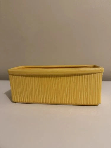 McCoy Bright Dandelion Yellow Rectangle Planter Grass Ridges MCM USA 8.5” X 4”