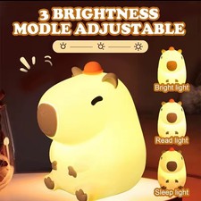 Cute Capybara Night Light Children's Silicone Nightlight Gift USB Rechargeable