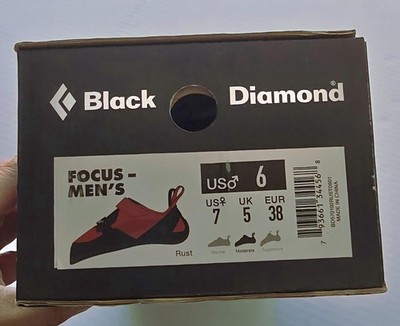 Black Diamond Focus Performance Rock Climbing Bouldering Size 6 US M /  7 US W