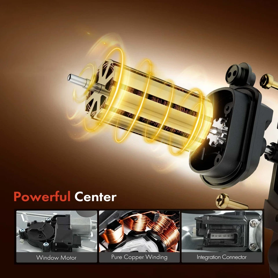 Front Driver Window Regulator w/ Panel & 6 Pins Motor for Kia Rondo 2007-2009 - Image 4 of 4