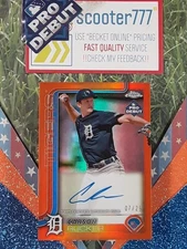 2025 Pro Debut CHROME~#134⭐CARSON RUCKER⭐*Debut RC《"ORANGE"✒AUTO》#/25~TIGERS