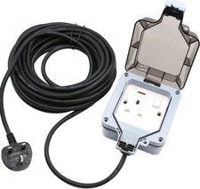 Long Outdoor Extension Lead 15M Waterproof Extension Cord 1 Way Gang