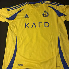 adidas Al Nassr Soccer Jersey KAFD Sponsor Yellow and Blue Colors