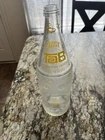 VINTAGE GLASS TAB SODA BOTTLE 32 oz CLEAR/YELLOW PRINT COCA-COLA COMPANY PRODUCT