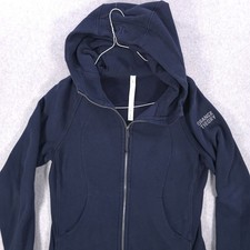 Lululemon Scuba Hoodie Blue Full Zip Cotton Fleece Sweatshirt Womens 12