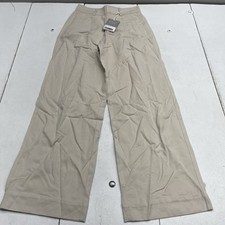 Everlane The Way High Drape Pleat Trouser Pants Sandstone Beige Women's 0 New