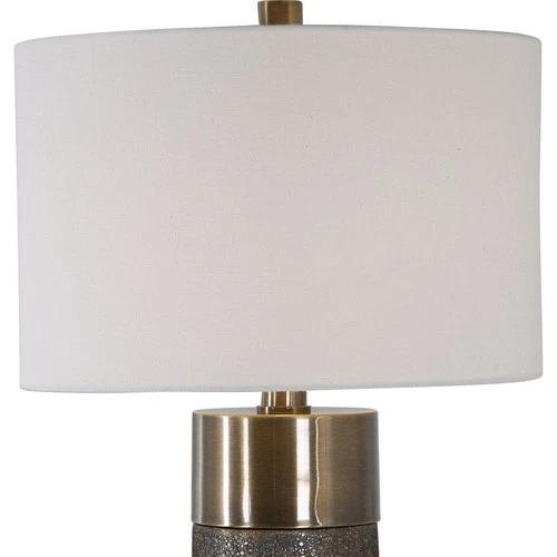 UTTERMOST 27914-1 BRANNOCK TEXTURED CERAMIC METALLIC GOLDEN BRONZE TABLE LAMP - Picture 3 of 5