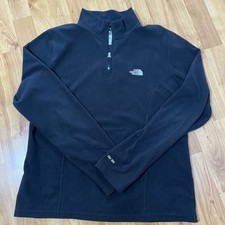 The North Face Women's Size Large Fleece Pullover Quarter Zip Black TKA 100