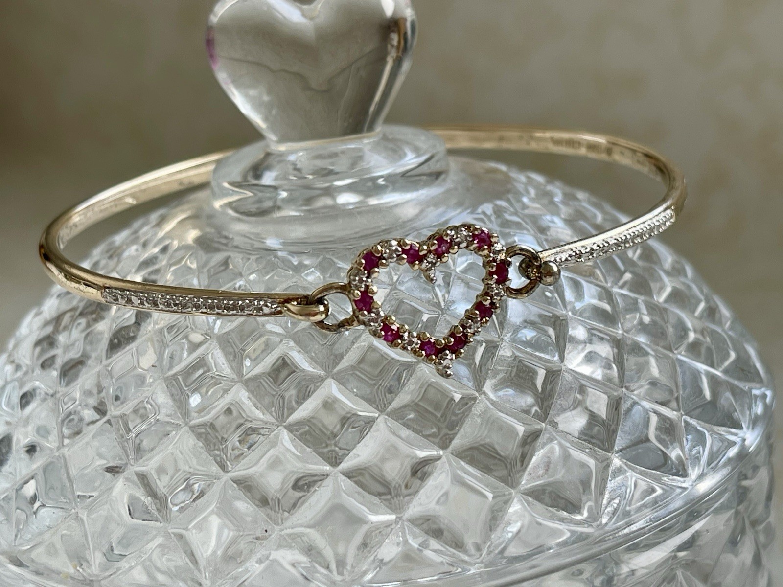 ROSS SIMONS VALENTINES RUBY DIAMOND BANGLE BRACEL… - image 4