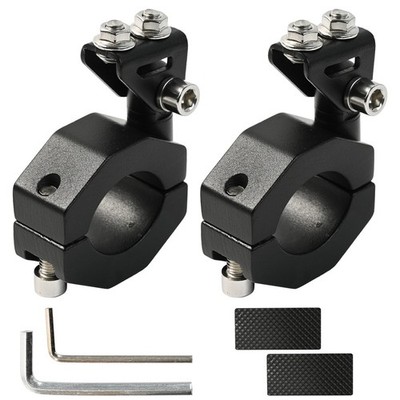 2x ATV Scooter Motorcycle Tube Clamps Holder for Additional Lamps Aluminum 63x48mm