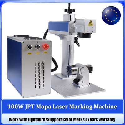 JPT 100W M7 Mopa Fiber Laser Marking with Rotary axis Ezcad2 For Gold Metal