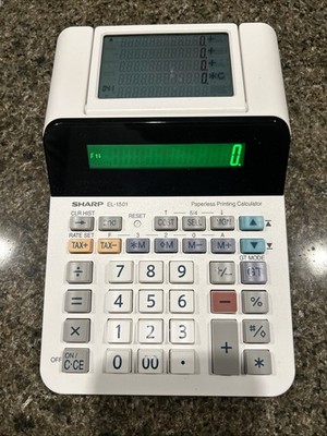 Sharp El-1501 Compact Cordless Paperless Large 12-Digit Display Tested!