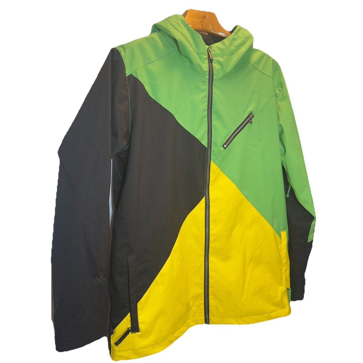【MUTTY】mont-bell ウィンタースポーツ ジャケット 緑・黄 MINT Ride Kent 10k Insulated Snowboard Jacket Mens XL Hooded Green
