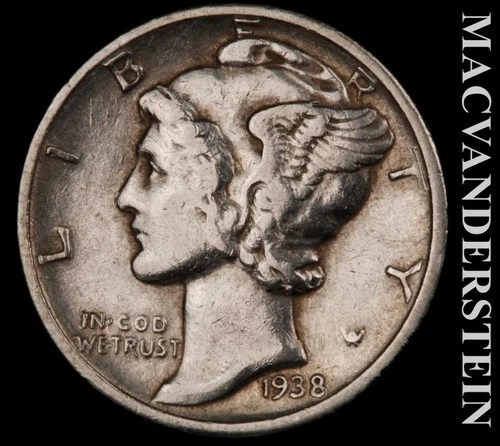 1938-D Mercury Dime — photo from the most recent tracked eBay sale