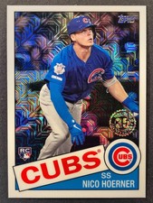 2020 Topps Chrome 1985 Silver Mojo Refractor #85C-6 Nico Hoerner RC Chicago Cubs