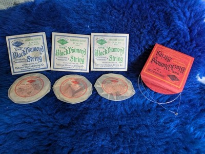 VTG Black Diamond Hawaiian Guitar Strings Lot Of A5 Monel,C2,C2,E1 Steel  1930s 