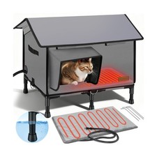 6-Layer Heated Cat House, Ultra Sturdy Cat Houses for Outdoor Cats, 100 Wate...