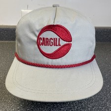 Vintage Cargill K Products Hat Cap Leather StrapBack Rope Trucker Embroidered