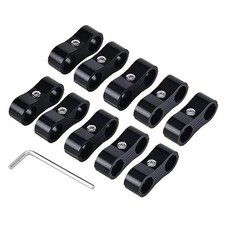 Hose Separator Clamp,Fuel Line Mounting Clamp Aluminum Black  AN8 6