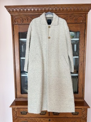 VTG Pas de Calais Size 38 Textured Boucle Wool Blend Ivory/Soft Grey Japan EPIC!