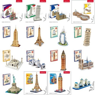 Kubisches lustiges 3D-Puzzle Architektur - 8 bis 92 Teile berühmte...