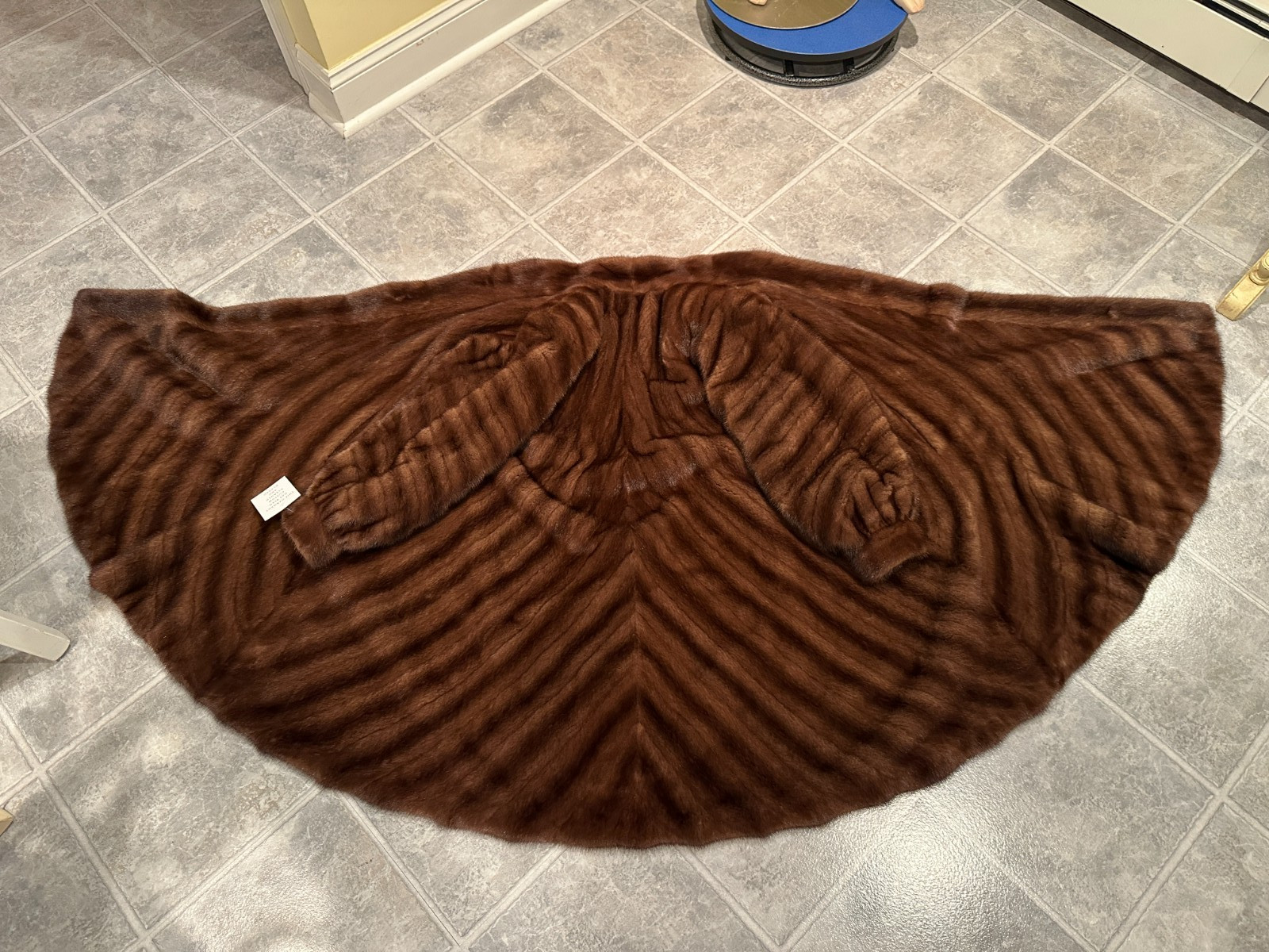 NEW 1X 2X + Size Directional Design 39" Real Chocolate Brown Mink Swing Fur Coat image 10