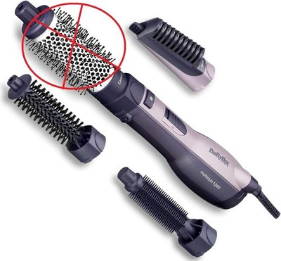 BaByliss AS121E Warmluftbürste Multistyle, 1200 Watt Ionic, 3 Aufsätze,