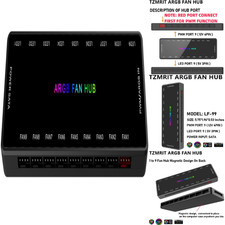 RGB PWM Lüfter Hub 18 Port 9 Lüfter 5V 3Pin...