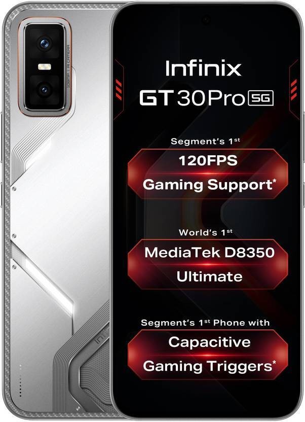 シルバーAndroid スマートフォン GT30 Pro 8GB/256GB Infinix GT 30 Pro 5G+ (White 256GB 12GB RAM)Dimensity 8350