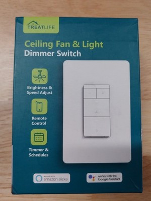 Treatlife Smart Ceiling Fan and Light Dimmer Switch | Wi-Fi | White