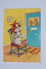 Super Cute "At the Dentist's Office" Postcard (POSTED, WRITTEN TEXT IN FRENCH)