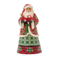 Jim Shore HIGHLAND GLEN SANTA HOLDING TRUCK FIGURINE-HIGHLAND HOLIDAY 6017022