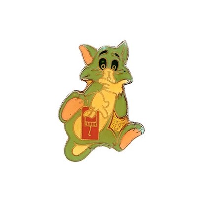 Vtg Tom and Jerry Cartoon Lapel Pin Mouse Cat Enamel Character Hat Mouse Trap