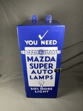 Vintage General Electric Super Mazda Auto Lamps Porcelain Store Display Sign Box