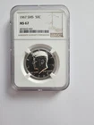 SILVER MS67  1967 P SMS KENNEDY HALF DOLLAR GRADED NGC 50C P MINT 40% AG COIN
