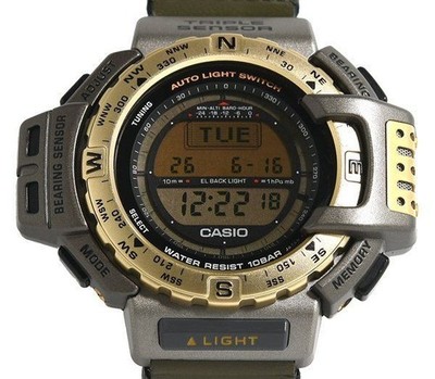 Box Good Condition CASIO PRO TREK PRT 400 Triple Sensor Quartz Men's