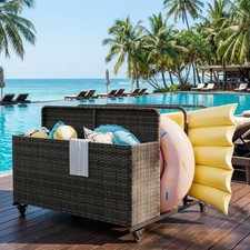 Pool Float Storage Cart with Wheels, Outdoor ...