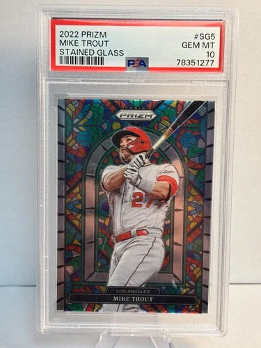 2022 Panini Prizm Mike Trout PSA 10 Stained Glass #SG5 Los Angeles Angels