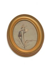 Vtg Dried/Pressed Flowers In Oval Frame Wall Hang Gold Frame 9  x7  Cottagecore