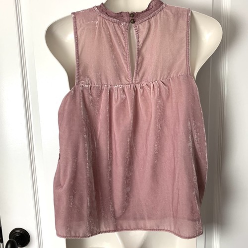 Anthropologie Florets Top Größe 2P Perlen Samt Spitze ärmellos Boho Shirt Fee - Bild 5 von 10