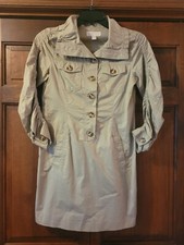 Michael Kors Ladies Medium Beige Dress, Gathered Sleeves & Collar, Button Down