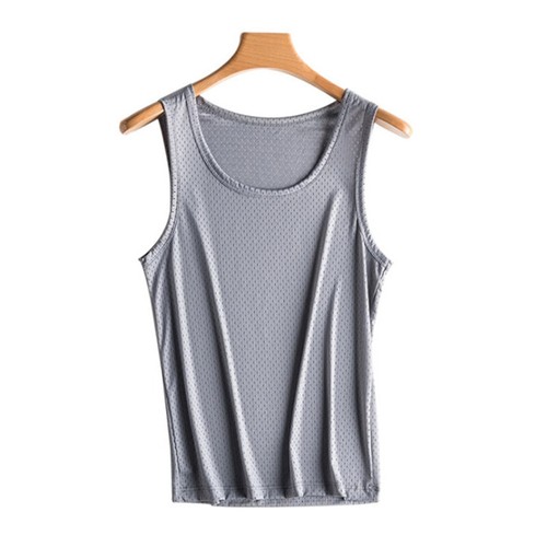 Seamless Ice Silk Men Undershirt Mesh Cool Vest Tank Top T Shirt Slim Sports - Picture 4 of 13