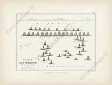 Antique map BATTLE OF CAMPERDOWN 1797 Johnston 1850 wall art gift print poster